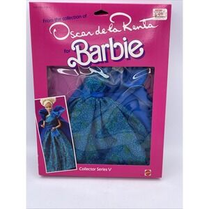 Vintage 1984 Barbie Oscar de la Renta, Collector Series V, Blue Dress #9259, New